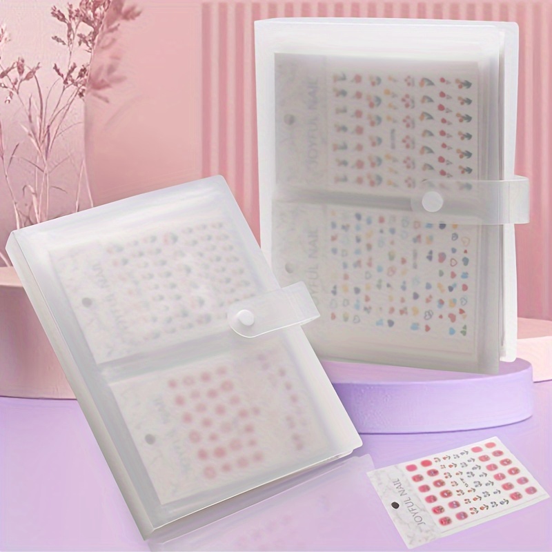 

Livre de rangement d'autocollants pour Nail Art, Album Transparent à 80 emplacements, grande capacité, finition mate, organisateur de conception d'ongles