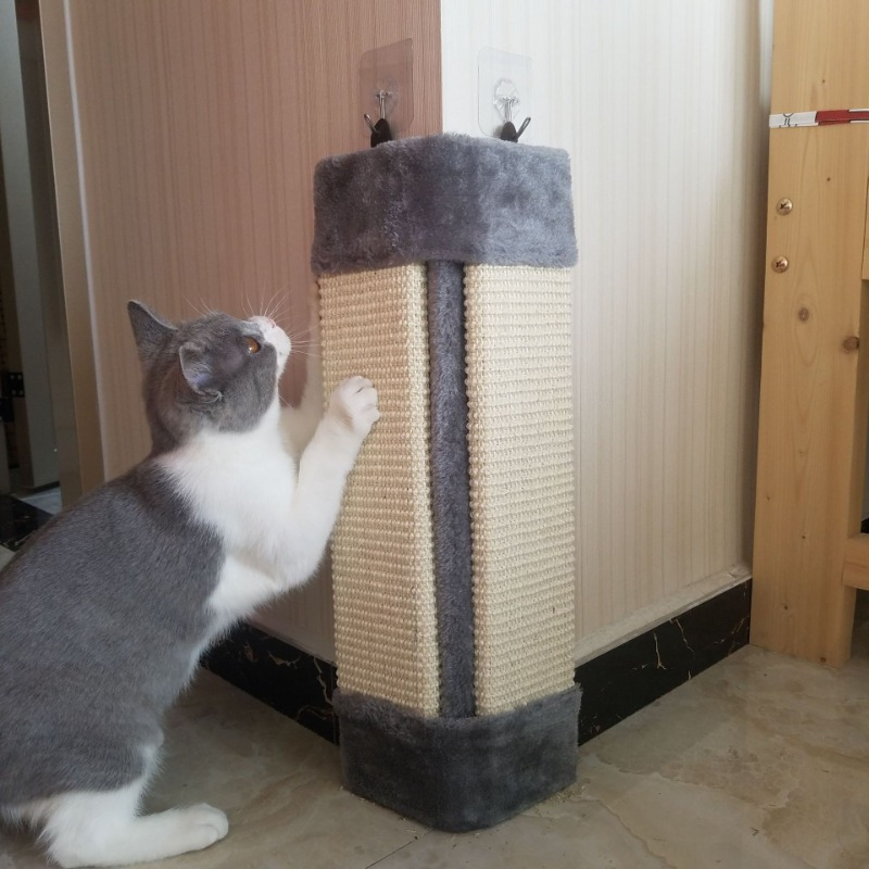 

Foldable Cat Scratching Post With Sisal Rope - Wall-mounted Corner Toy For Cats, No Batteries Required