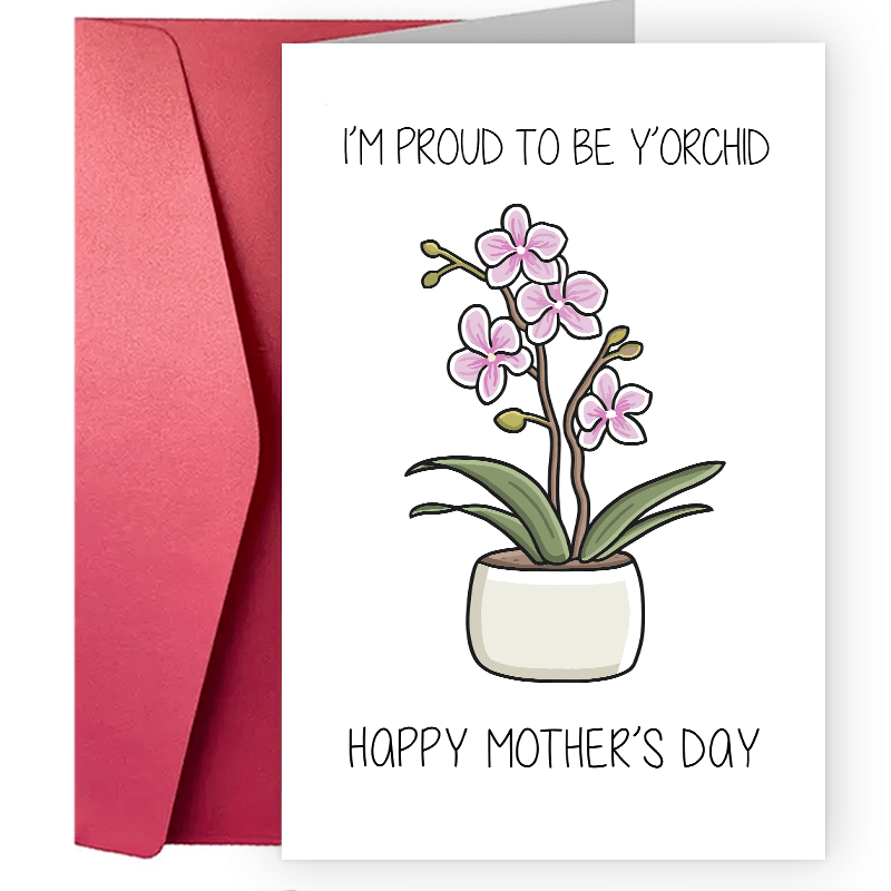 

1pc Funny Creative Mother's Day Greeting Card Happy Mother's Day Card | Mothers Day | Mum Card | Orchid