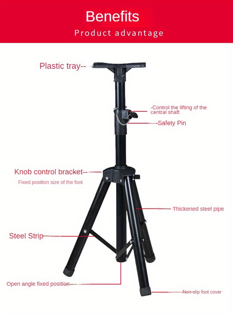 1pc speaker tripod stand projector sound stand floor stand ktv tray multifunctional telescopic folding tripods details 4