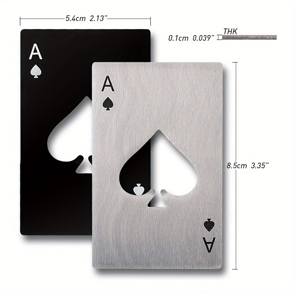 popular   10pcs creative spades a card bottle openers   stainless steel playing card shape with heart cutout ideal for christmas halloween bar accessories details 3