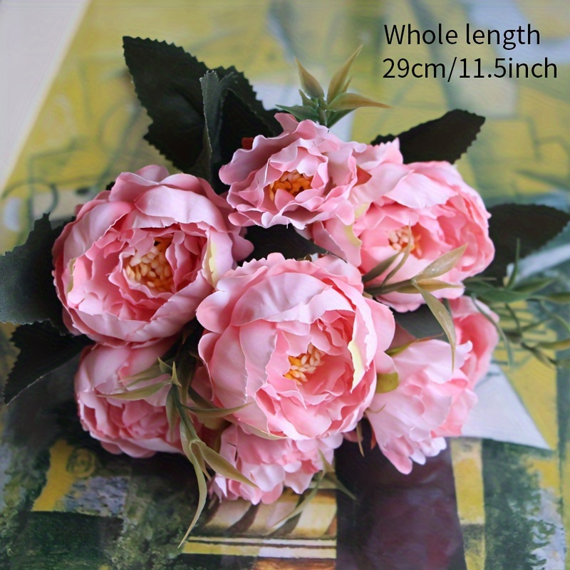 2pcs artificial peonies bouquet 11 5 inch 29cm perfect for home decoration and table centerpieces wedding decoration