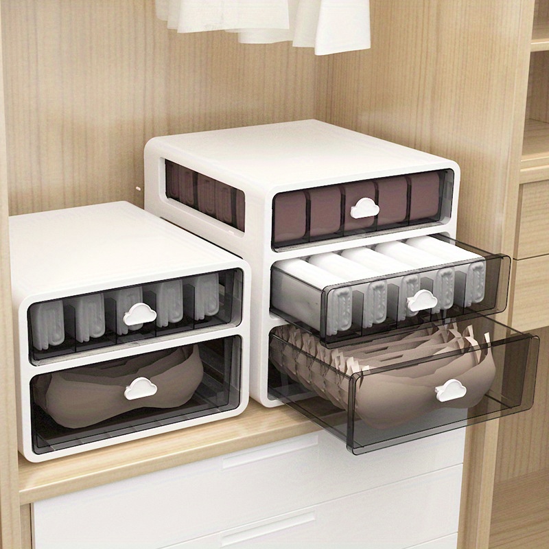 Bra Panty Organizer Underwear Drawer Storage Box 2 layer - Temu