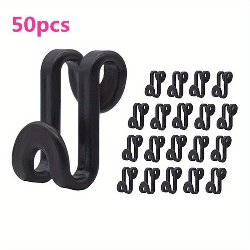 

50pcs Hanger Attachment Hooks, Stacking Hooks For Velvet Hangers, Wooden Hangers, All Kinds Of Hangers, Saves Space In Closets, Available In Black And White