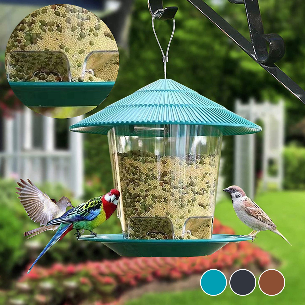 

Durable Hexagonal Bird Feeder With Sloping Roof - Large Capacity, Easy-clean Seed Dispenser For Garden & Patio - Attracts , Bluebirds & More