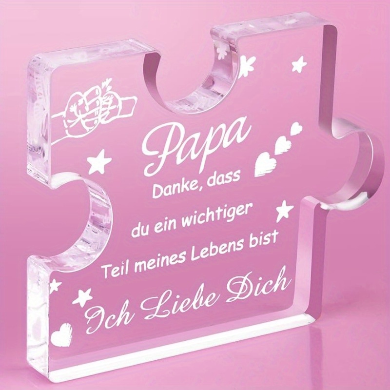 

1pc, Father's Day Gift Gifts For Dad Birthday Gift Gift Ideas For Dad-engraved Acrylic Block Puzzle-father's Gift For Dad, Father's Day Gift Ideas