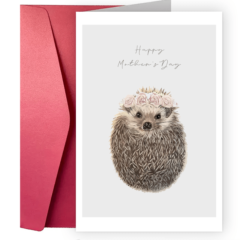 

1pc Funny Creative Mother's Day Greeting Card Hedgehog Flowers Mother's Day Greeting Card