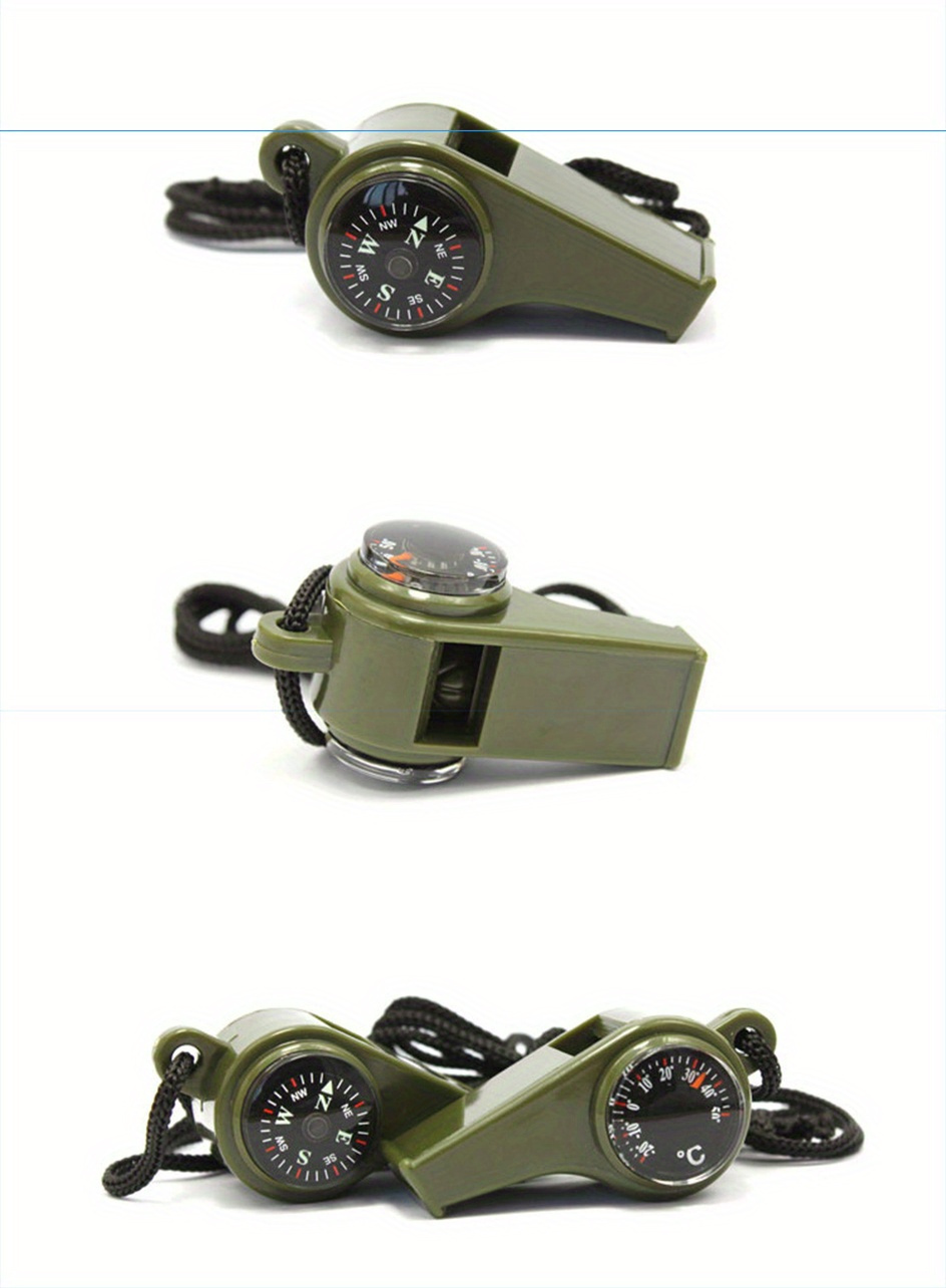Sifflet Multifonction De Survie Avec Lampe Torche Et Boussole - Porte-clés En Aluminium Pour Randonnée Et Camping