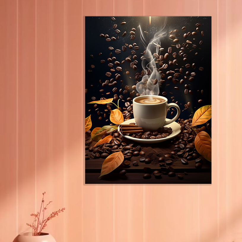 

1pc Cup Of Coffee Canvas For Home Decoration, Living Room Bedroom Bathroom Kitchen Cafe Office Decoration,canvas Prints,perfect Gift,wall Art,coffer Lover