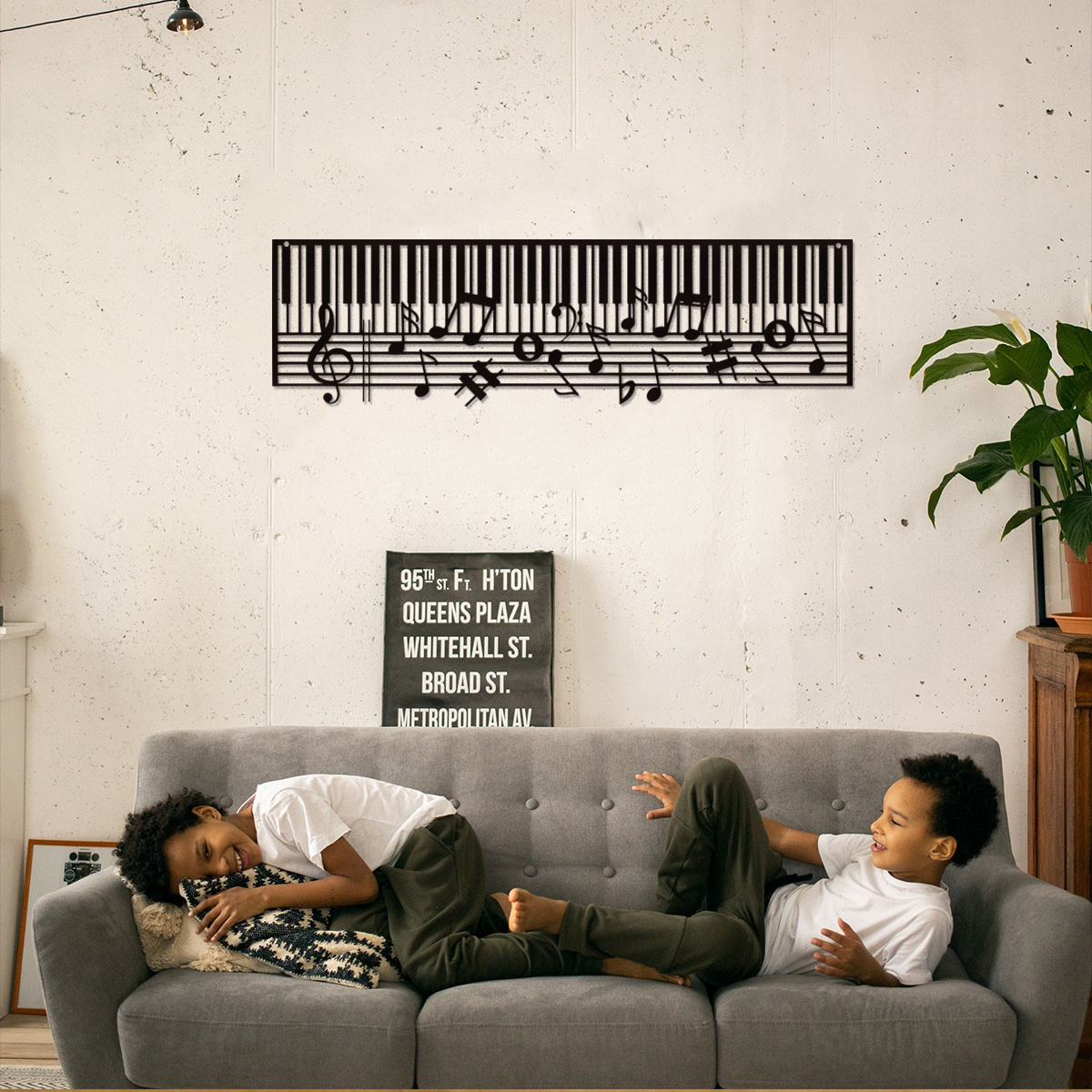 

1pc Piano And Music Notes Metal Wall Art, Wall Decor,home Decor, Musician Gift Simple Wall Art Abstract Wall,living Room, Bedroom, Bathroom Interior Outdoor Decoration, Wall Hanging