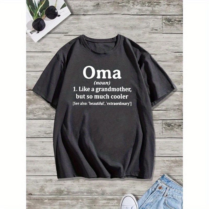 

Oma Print T Shirt, Tees For Men, Casual Short Sleeve T-shirt For Summer