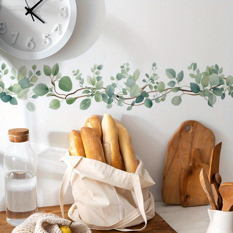 

1pc Fresh Style Pvc Wall Sticker, Green Plants Vines Decal, Waterproof Self-adhesive Wall Sticker For Bedroom, Entryway, Living Room, Porch, Home Decoration