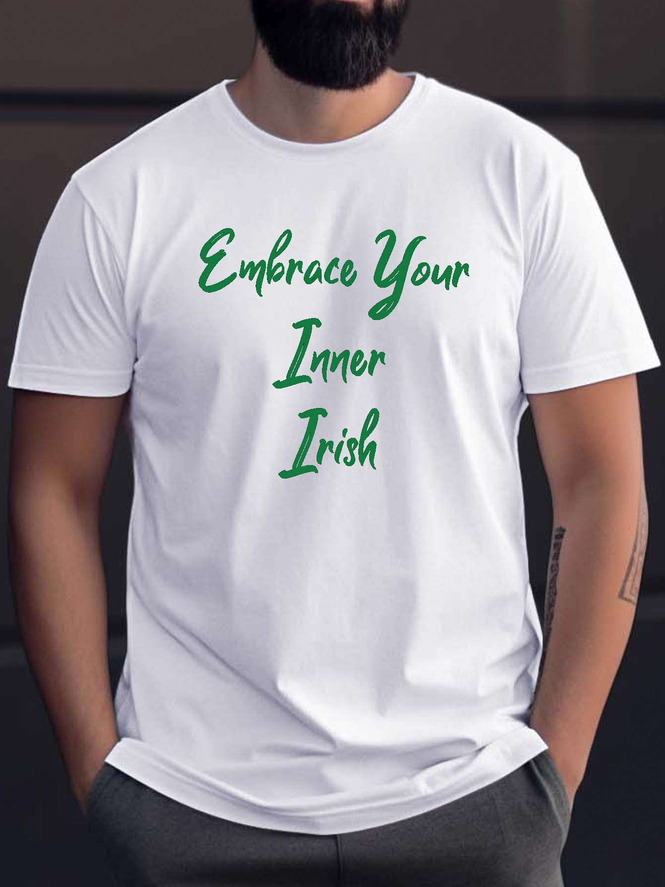 Embrace Inner Irish Print T Shirt Tees Men Casual Short - Temu Ireland