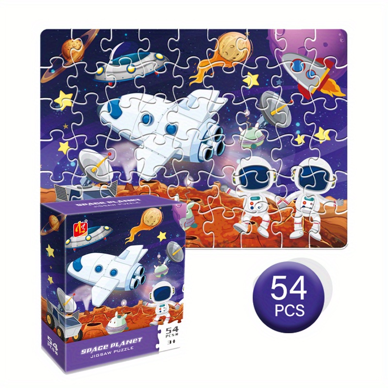 

54pcs Galaxy Landscape Astronaut Outer Space Jigsaw Puzzle Game, Prizes Gift Puzzle