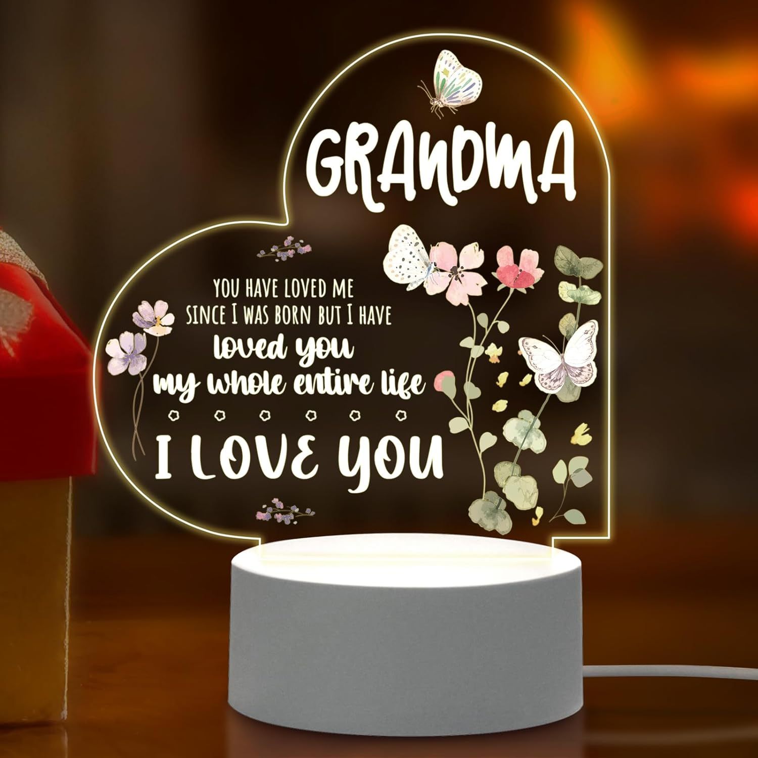 

Gifts For Grandma, Acrylic Night Light Gift For Grandma Birthday Gifts, Gifts For Grandma, Mother's Day Gifts For Grandma From Granddaughter
