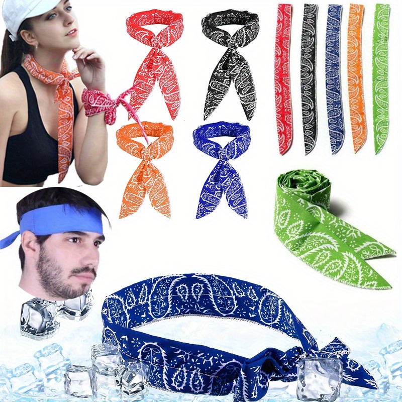 

Summer Ice Cooling Scarf Neck Wrap And Headband Set For Outdoor Sports - Sun Protection For Women And Men
