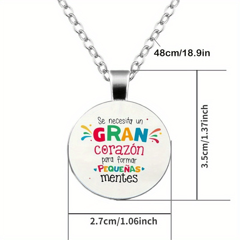 1pc Spanish Teacher's Day Gift Keychain/necklace Ruler Book Key Chain ...