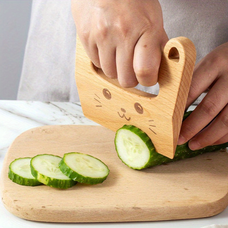 1pc of cooking playthings pretend knives slicing fruits and vegetables kitchen play items wooden cutting tools for fruits and vegetables details 2