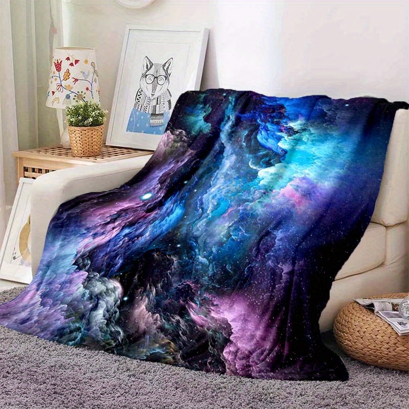 

Starry Sky Universe Art Pattern Soft Nap Blanket 4 Seasons Office Chair Flannel Blanket