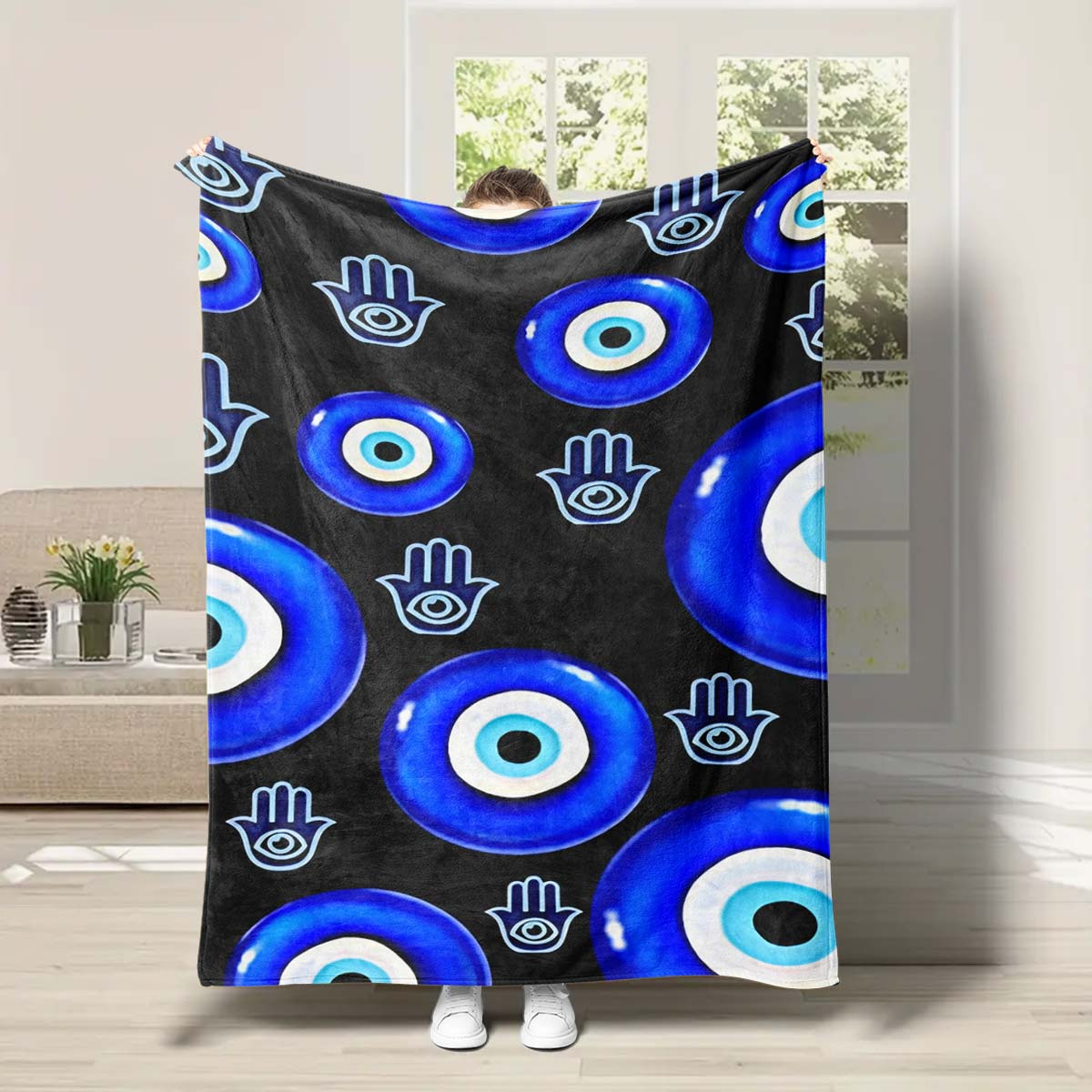 

Creative Art Patterns Of Blue Cartoon , 4 Seasons Office Chair, Flannel Blanket