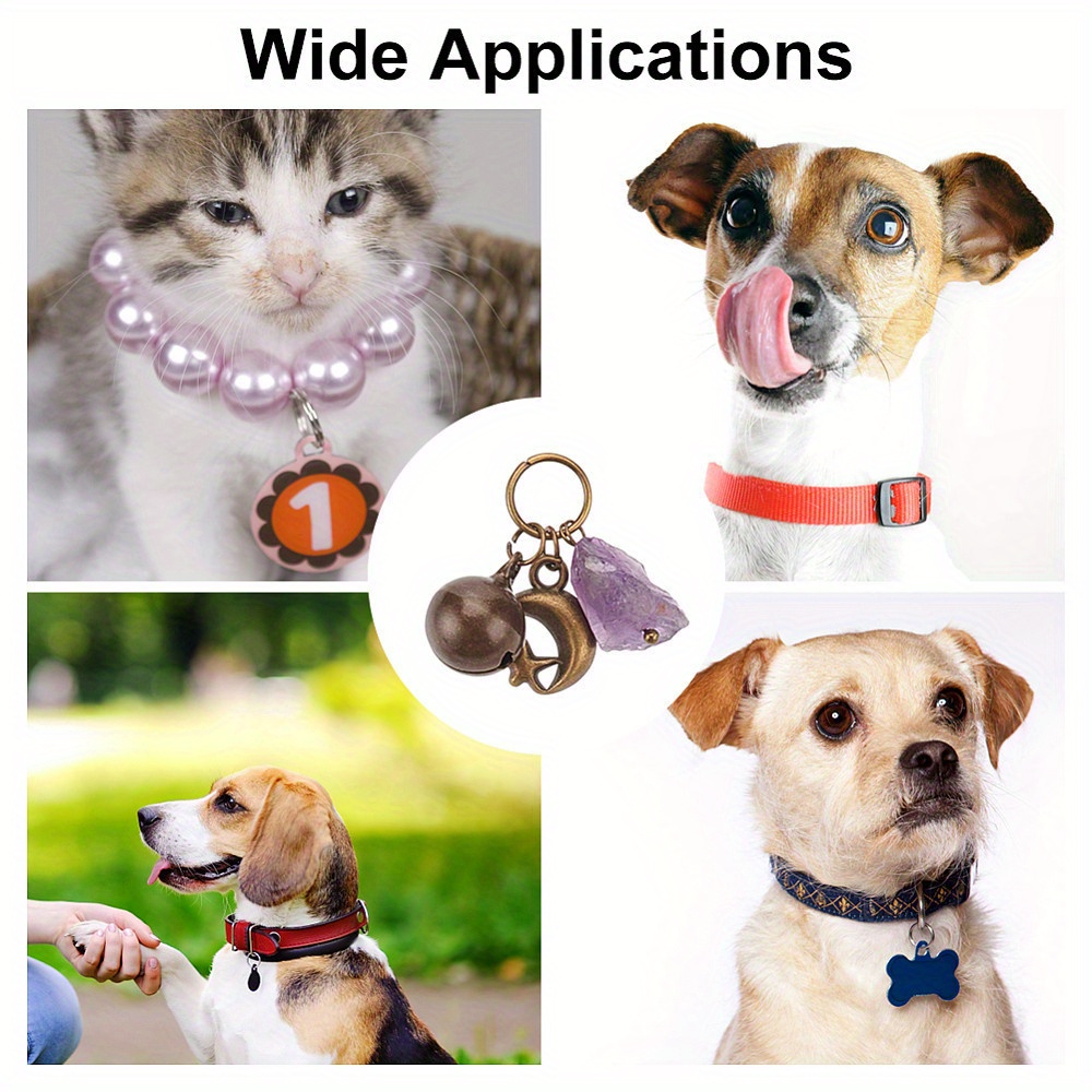 set 8pcs natural amethyst pet collar charms alloy pendant Temu