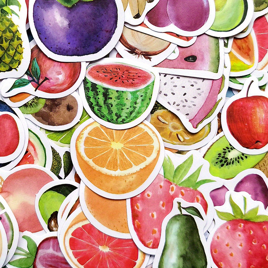 

100pcs Cute Fruit Stickers Decals For Laptop Cup Refrigerator Book Luggage Table Helmet Skateboard Camera Guitar