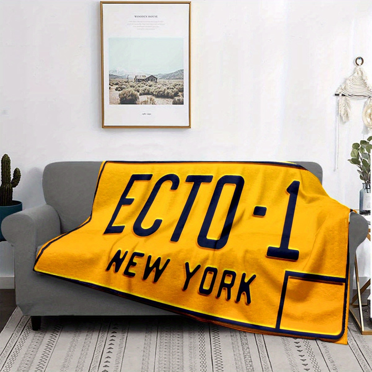 

Soft Blanket With Artistic Patterns Of Car License Plates For A Comfortable Nap On Four-season Office Chairs Made Of Flannel.