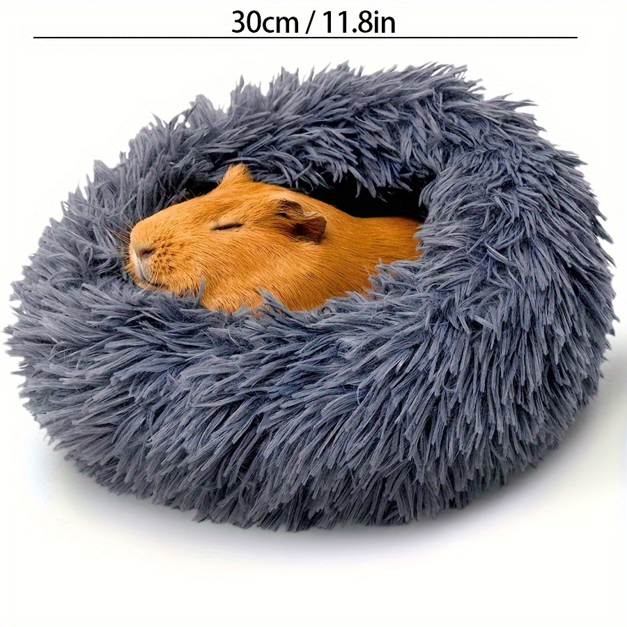 

1pc Dark Gray Plush Warm Small Pet Nest Suitable For Big Hamsters Winter Supplies