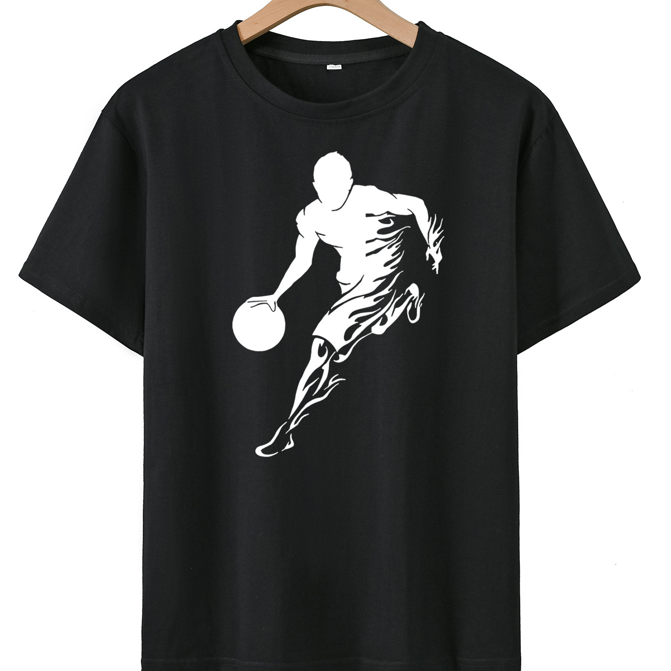 

Boy's Creative T-shirt, Basketball Print Crew Neck Tee Top, Short Sleeve Pullover Top For Summer