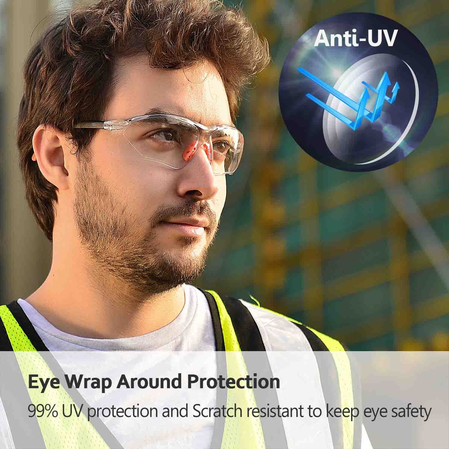 SAFEYEAR Anti Scratch Protective Glasses with UV Protection for Men and  Women