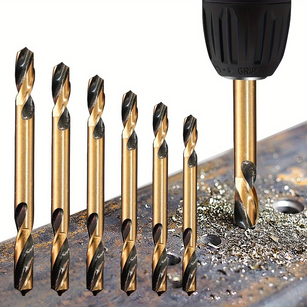 6 Adet Ultra-Sert Kobalt Uçlu Matkap Uçları - Çift Başlı, Çift Kenarlı, Metal Ve Paslanmaz Çelik