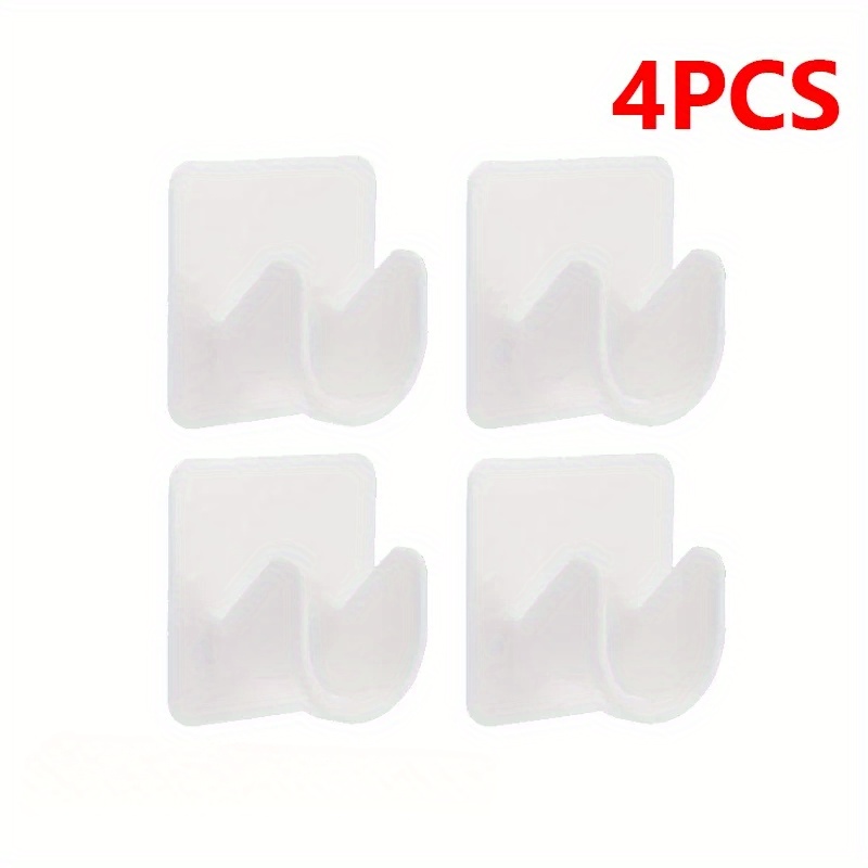 4pcs Curtain Rod Bracket Holders Hooks Self-adhesive Adjustable Wall Curtain Fixed Clip Hanging Rack Hook Bathroom Accessories