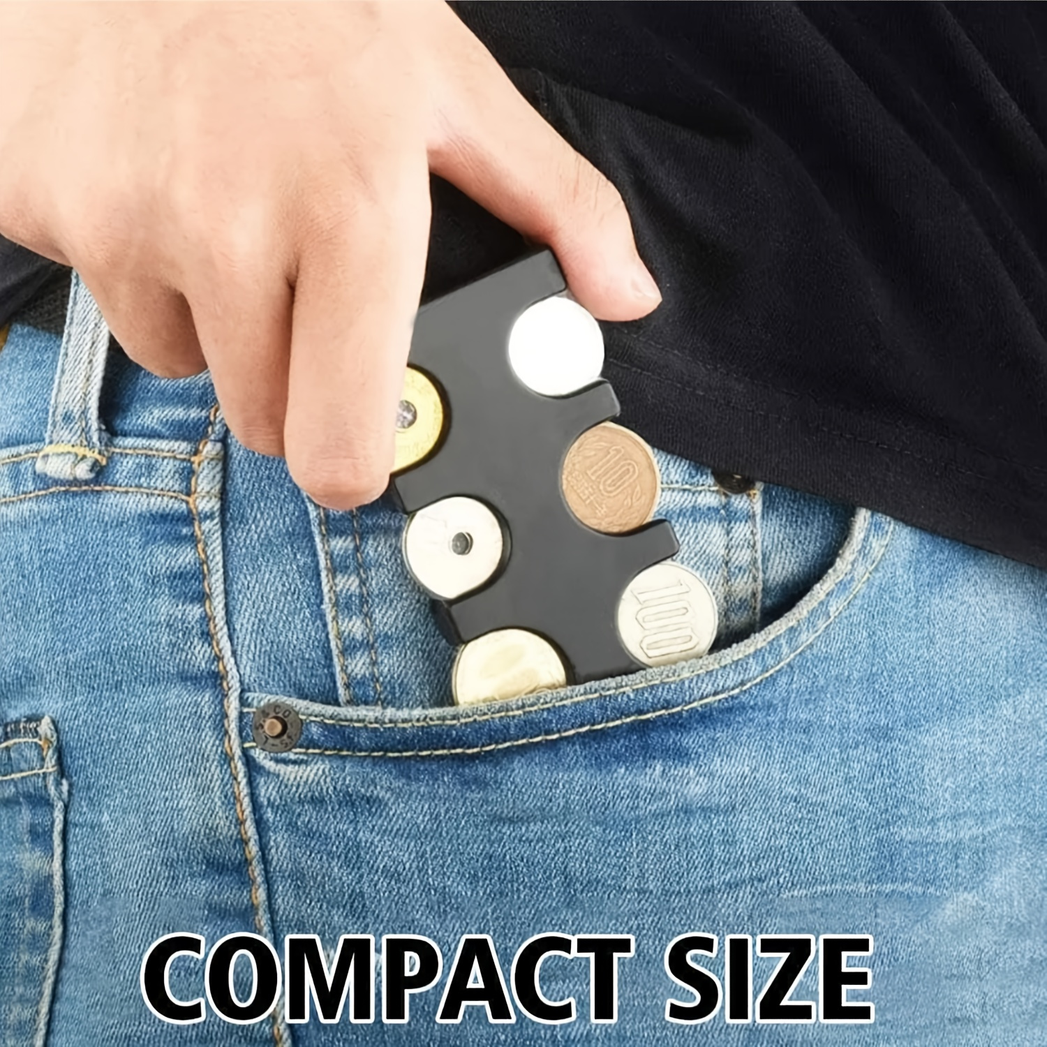 1pc Japanese Yen Coin Organizer Durable Abs Hard Case Portable Storage Dispenser For In - Office & School Supplies