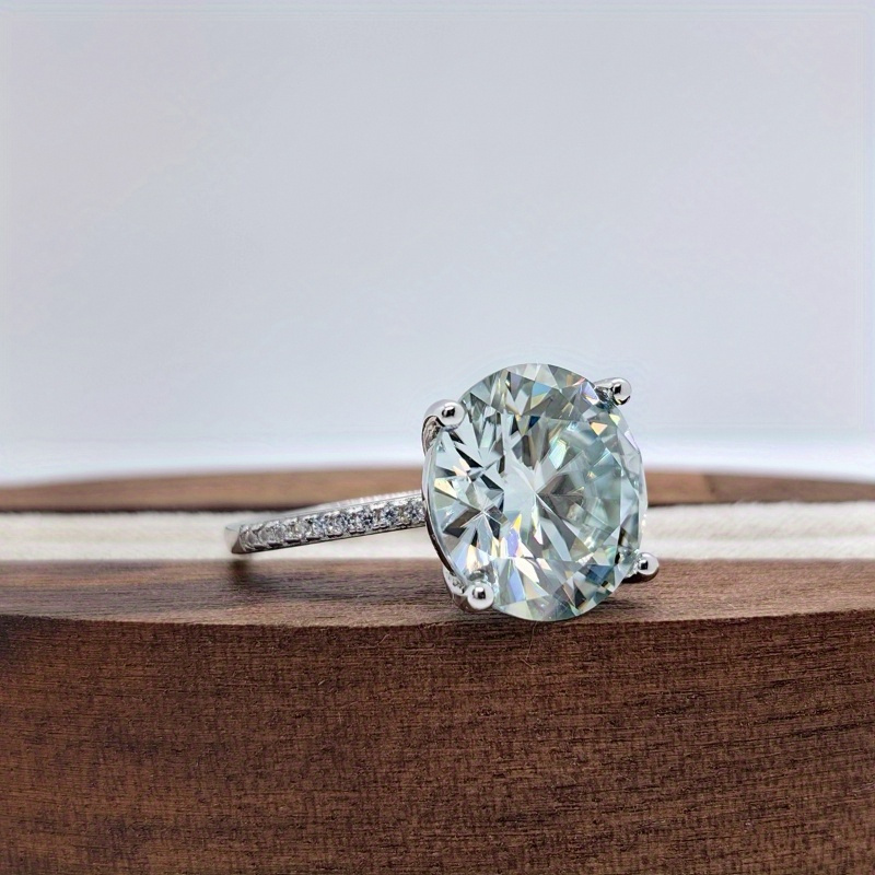 Elegant Black Moissanite Four-Claw 925 Silver Ring