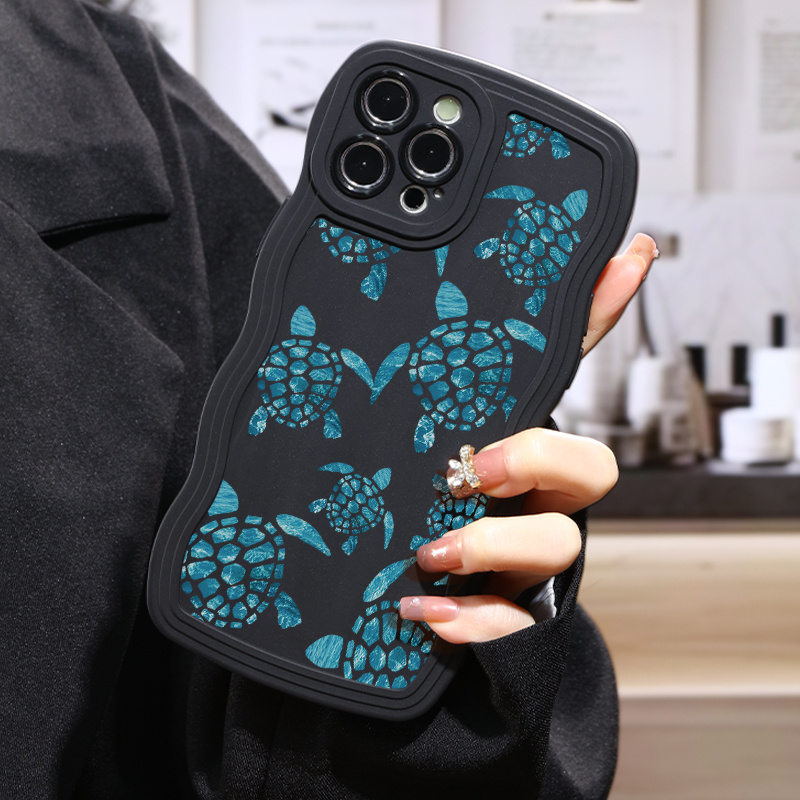 

Silicone Shockproof Dark Green Turtle Graphic Protective Phone Case For 11/12/13/14/12 Pro Max/11 Pro/14 Pro/15/xs Max/x/xr/7/8/8 Plus, Gift For Birthday, Girlfriend, Boyfriend
