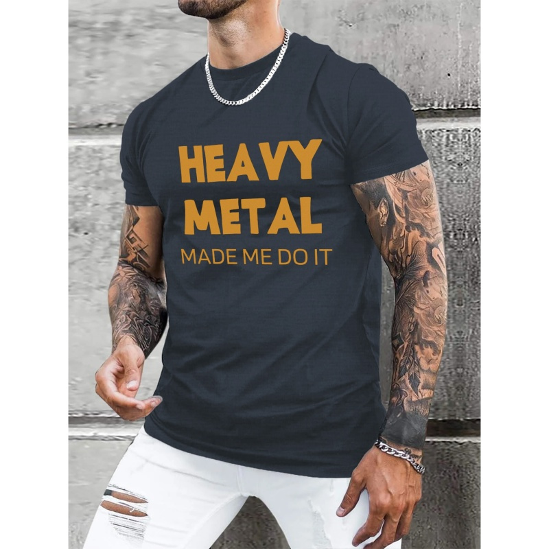 

Heavy Metal... Print T Shirt, Tees For Men, Casual Short Sleeve T-shirt For Summer