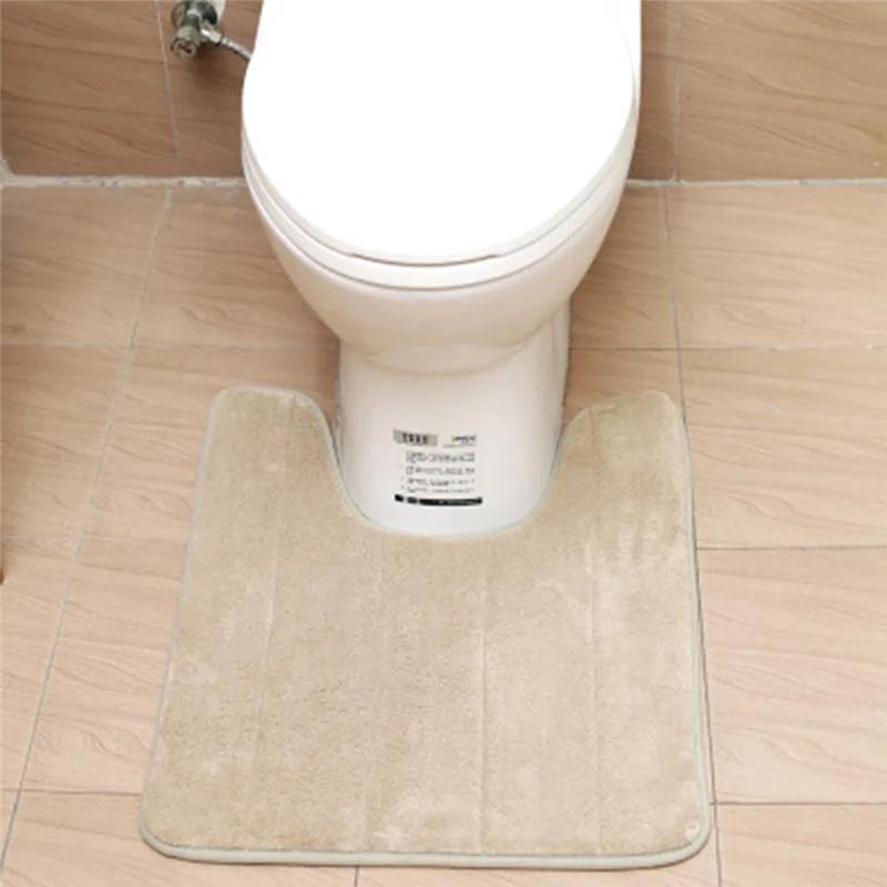 bathroom safety anti slip mat household slow rebound u shaped water absorbent pad bathroom toilet mat floor mat details 1