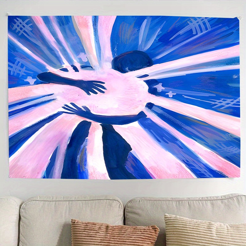 Blue Hug Beam Tapestry Room Decor Wall Hanging Polyester - Temu Australia