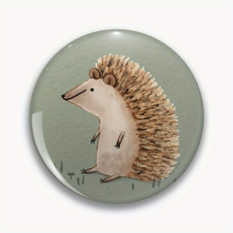 Christmas Cute Hedgehog Badge Reel Woodland Hedgehog Badge 