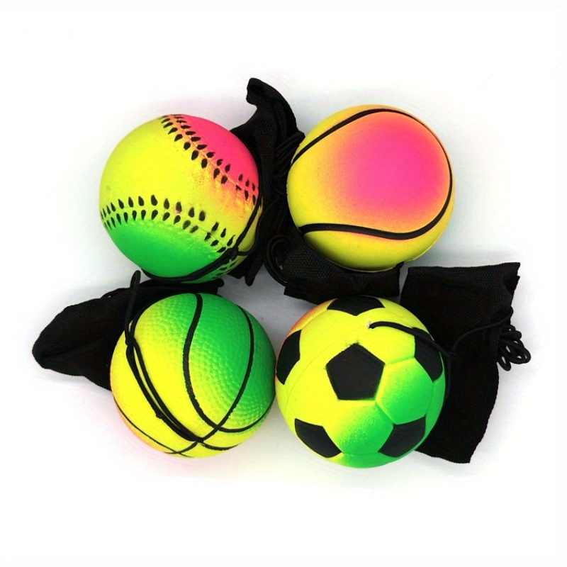 

1pc Funny Novelty Rubber Wrist Rebound Ball 63mm High Elastic Hand Throwing Elastic Ball Rope Boys And Girls Like Gifts (random Style)