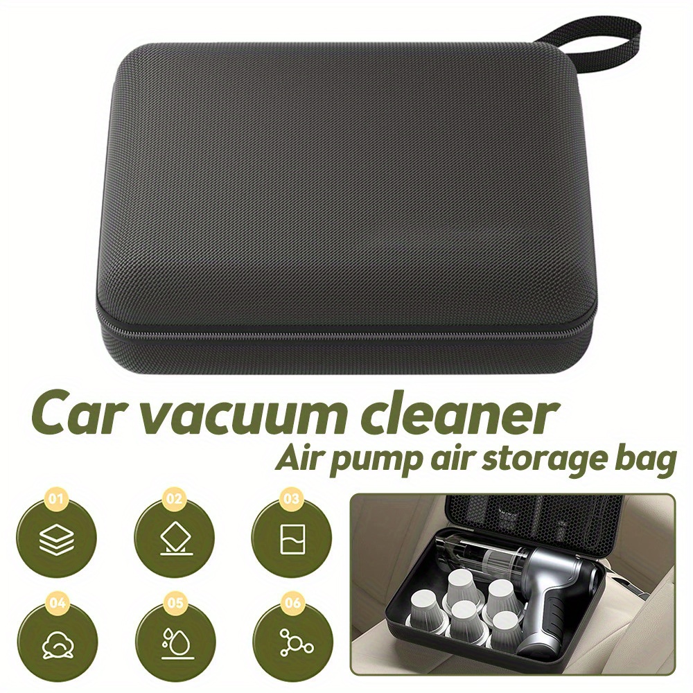 

Car Vacuum Cleaner Storage Bag Portable Air Pump Dustproof Bag Headphone Charger Data Cable Storage Box Organizer Carrying Case