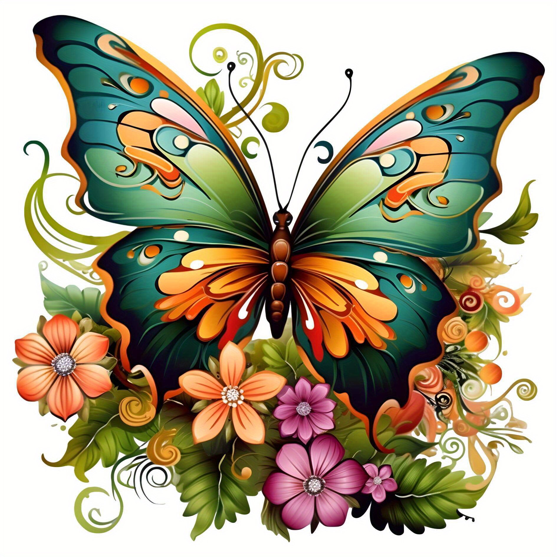 Un'immagine di un gruppo di farfalle su uno sfondo bianco vettoriale –  Immagine di Fiore su Unsplash, image size:1889x1889