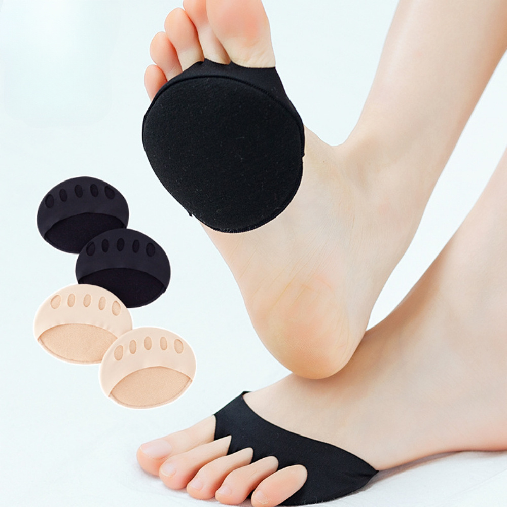Toe Separating Half Socks, Heelless Half Toe Socks Reduce Friction Cotton  Relieve Foot Pain for Daily Wear(All fingers)