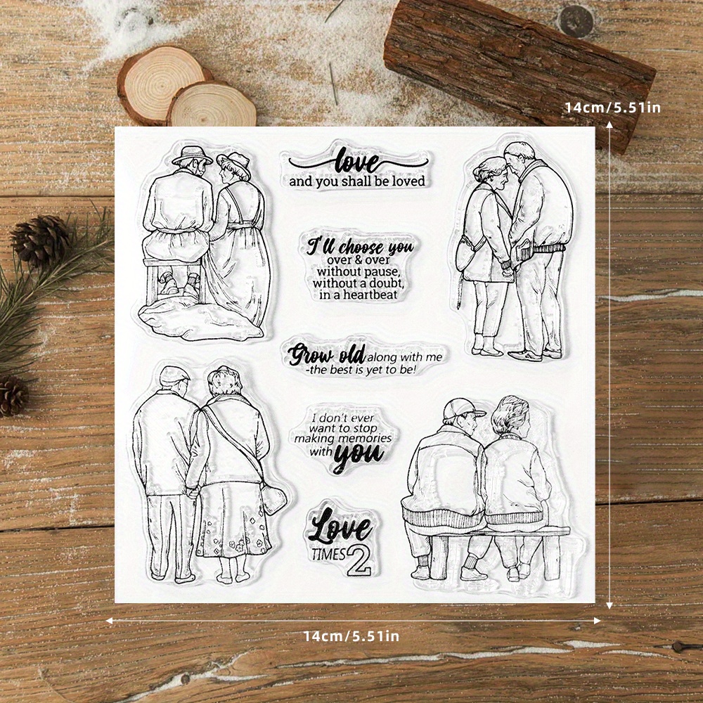 Image of Mangocraft Vintage Couple Transparent Stamps Valentine's Day Presents Scrapbooking Materials Stamp For Card Albums Decoration
