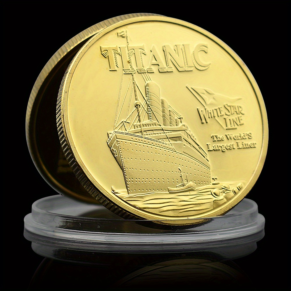 Royal Mail Ship Titanic Golden Plated Metall Challenge Coin Temu