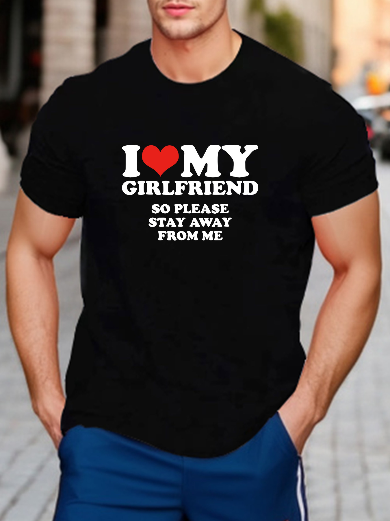 I Love My Girlfriend Boyfriend Printed T-Shirts For Women Men Summer Short  Sleeve Couple T Shirts Round Neck Casual Summer Lover Tops