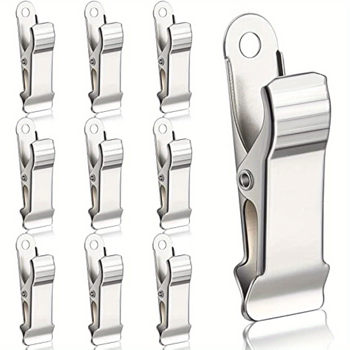 TEMU 10pcs Pinze Mini Coccodrillo in Metallo Argentato da 1/2 Pollice - a Molla a Liscia per da Lavoro e Progetti Fai da Te, Artigiani e Tecnici -