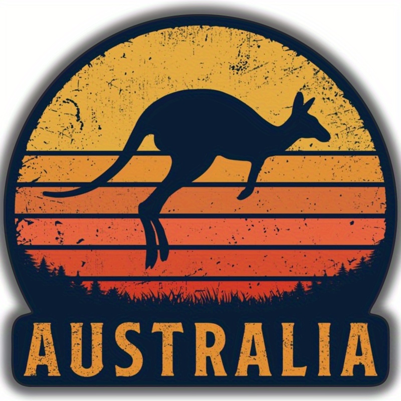 TEMU Australia Retro Kangaroo Car Window Bumper Sticker Decal