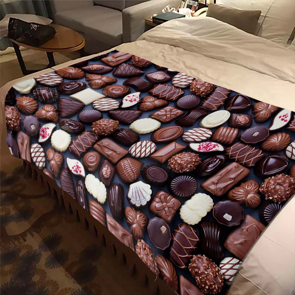 

Velvet Blanket With Chocolate 3d Patterns For All Seasons Office Chair