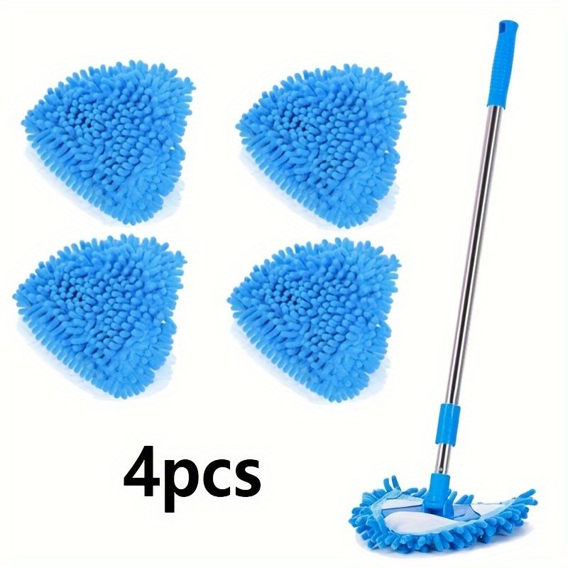 

4pcs, Triangle Mop Replacement Pad, Dust Removal Mop Cloth, Washable And Durable Replacement Mop Head, High Dirt And Water Absorption, Wet And Dry Use, Easy To Clean, Cleaning Supplies